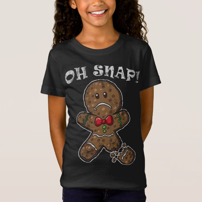 Camiseta Feliz Natal Pão de Gengibre Oh Snap (Frente)