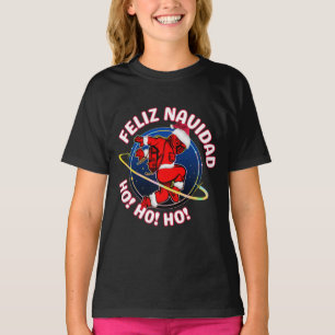CAMISETA FELIZ NATAL PAPAI NOEL ASTRONAUTA ENGRAÇADO