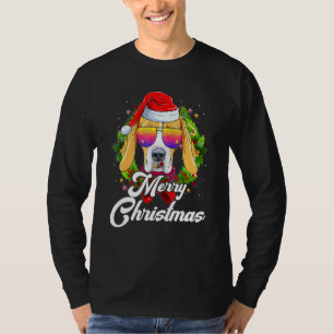 Camiseta Feliz Natal Papai Noel Beagle Dia do Natal