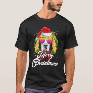 Camiseta Feliz Natal Papai Noel Beagle Dia do Natal
