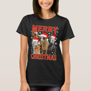 Camiseta Feliz Natal Papai Noel Cabra Engraçado Natal Cabra