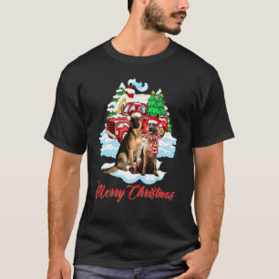 Camiseta Feliz Natal Papai Noel Cachorro Pastor Alemão Nata