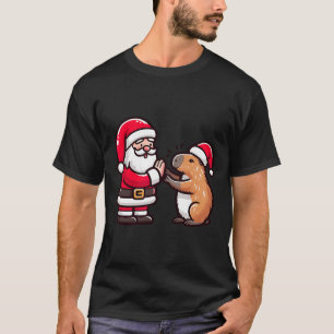 Camiseta Feliz Natal Papai Noel Capybara High-fiving X