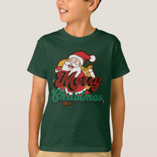 Camiseta Feliz Natal, Papai Noel está chegando à cidade cam