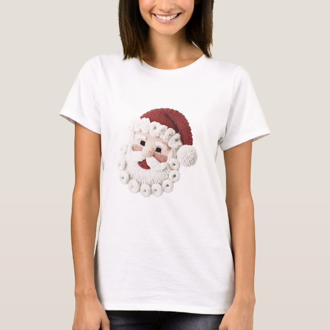 Camiseta Feliz Natal Papai Noel Latch Hook (Frente)