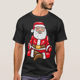 Camiseta Feliz Natal Papai Noel Meditando o Lover Yoga