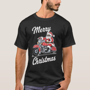 Camiseta Feliz Natal Papais noeis Andando Motocicleta Amar