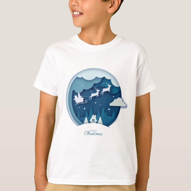 Camiseta Feliz Natal - Papais noeis com T-Shirt a cair na n (Frente)