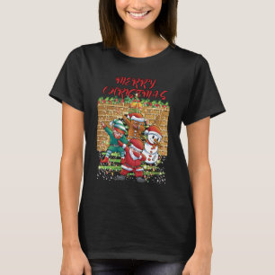 Camiseta Feliz Natal Papais noeis Dab Mulheres Negras