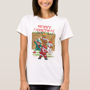 Camiseta Feliz Natal Papais noeis Dab Women White