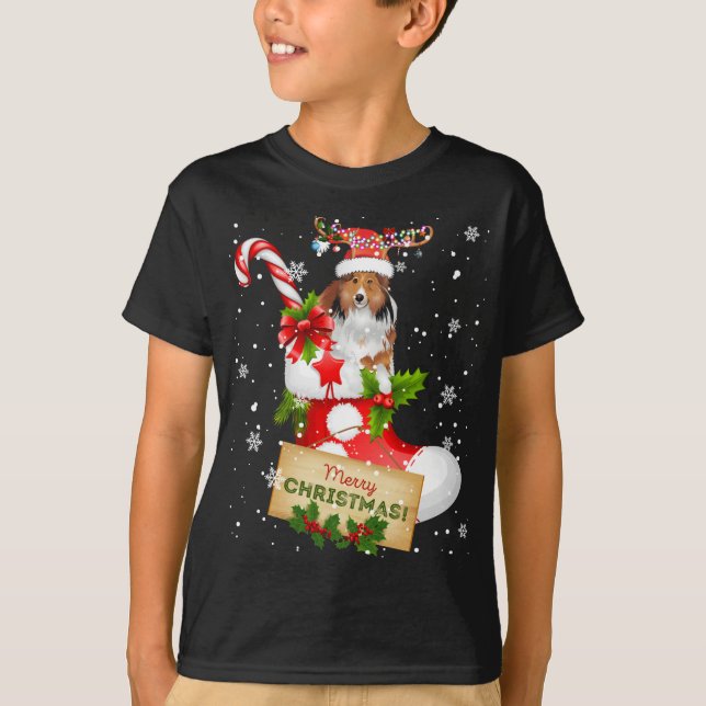 Camiseta Feliz Natal Papais noeis das Luzes de Natal Reinde (Frente)