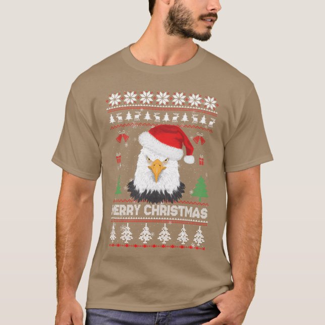 Camiseta Feliz Natal Papais noeis de águia doce Feliz Natal (Frente)