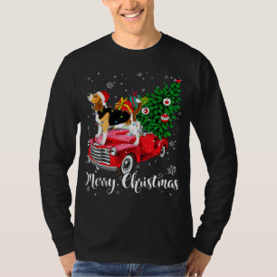 Camiseta Feliz Natal - Papais noeis de Beagle Vermelha Clar