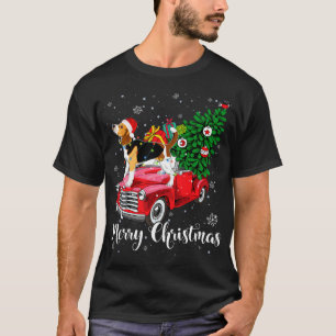 Camiseta Feliz Natal - Papais noeis de Beagle Vermelha Clar