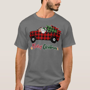 Camiseta Feliz Natal Papais noeis de Búfalos Reindeer Red P