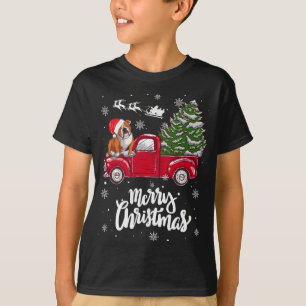 Camiseta Feliz Natal Papais noeis de Bulldog Inglês Red Tru