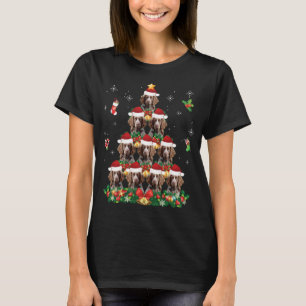 Camiseta Feliz Natal Papais noeis de Cachorro Brittany Span