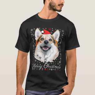 Camiseta Feliz Natal Papais noeis de Corgi Cachorro Feio Ne