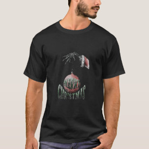 Camiseta Feliz Natal Papais noeis de Mão de Esqueleto Xmas