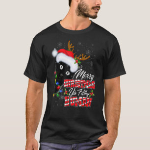 Camiseta Feliz Natal Papais noeis de renas humanas Black Ca