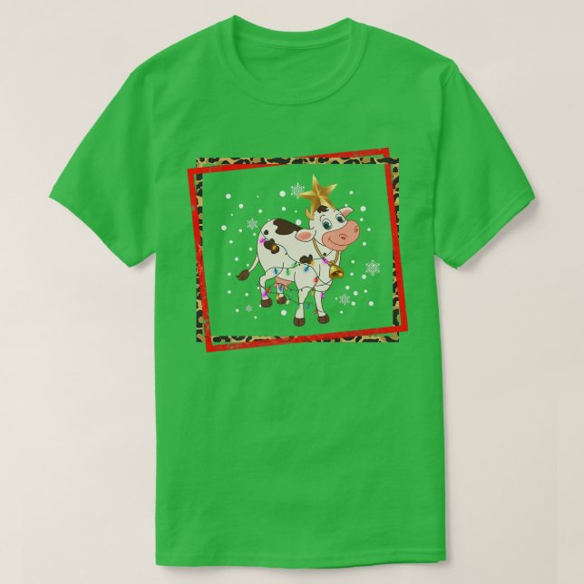 Camiseta Feliz Natal Papais noeis de Vaca Rebelde Vaca Vaca (Frente do Design)