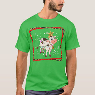 Camiseta Feliz Natal Papais noeis de Vaca Rebelde Vaca Vaca