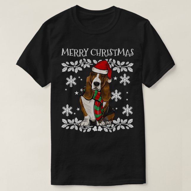 Camiseta Feliz Natal - Papais noeis do Hound Hound Hound de (Frente do Design)