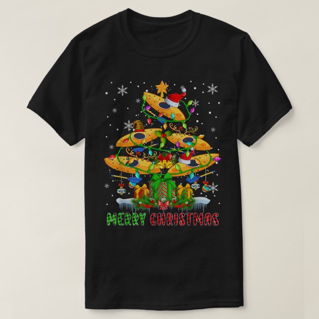 Camiseta Feliz Natal Papais noeis Kayak Boats Xmas Tree Lig (Frente do Design)