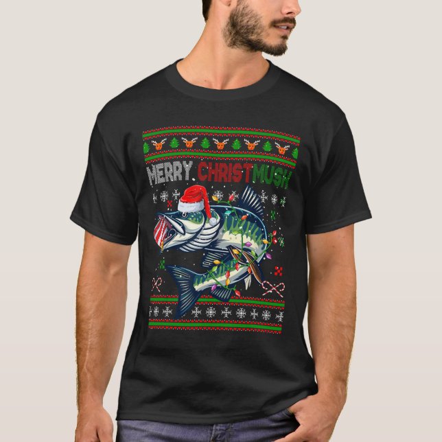 Camiseta Feliz Natal Papais noeis Musky Musky Xmas Costume  (Frente)