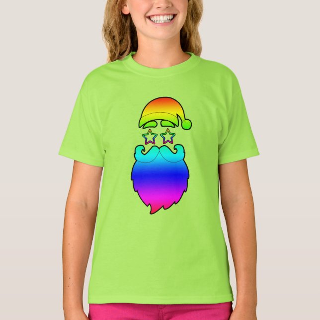 Camiseta Feliz Natal Papais noeis Rainbow (Frente)