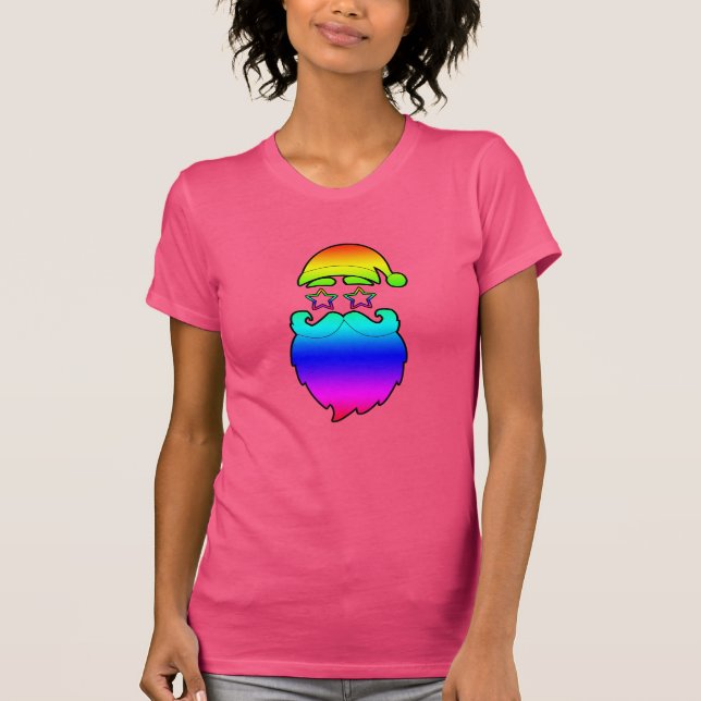 Camiseta Feliz Natal Papais noeis Rainbow T-Shirt (Frente)