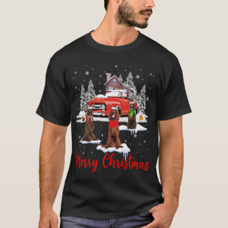 Camiseta Feliz Natal Papais noeis Reindeer Irish Setter Com