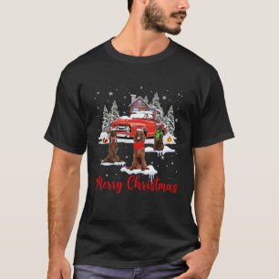 Camiseta Feliz Natal Papais noeis Reindeer Irish Setter Com