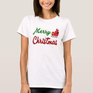 Camiseta Feliz Natal Papais noeis Sleigh red green script