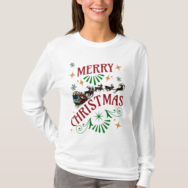 Camiseta Feliz Natal Papais noeis T-Shirt (Frente)