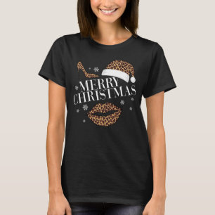 Camiseta Feliz Natal para as mulheres imprimidas pelo leopa