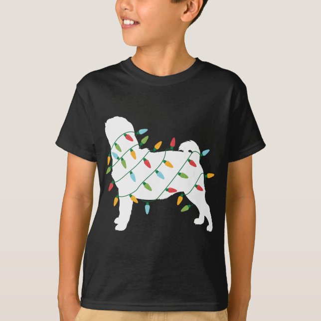 Camiseta Feliz Natal para Cachorro Vestido Luzes de Natal (Frente)