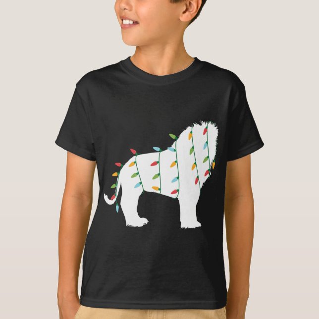 Camiseta Feliz Natal para o Amante de os animais das Luzes  (Frente)