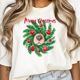 Camiseta Feliz Natal para o Cachorro Mãe Moderna Fofo