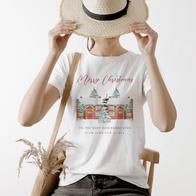 Camiseta Feliz Natal para os melhores vizinhos de sempre (Criador carregado)