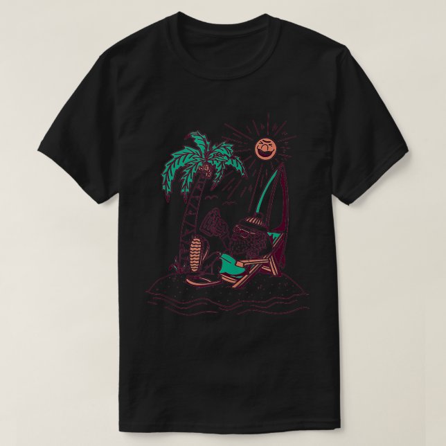 Camiseta Feliz Natal para Papais noeis de Verão em julho (Frente do Design)