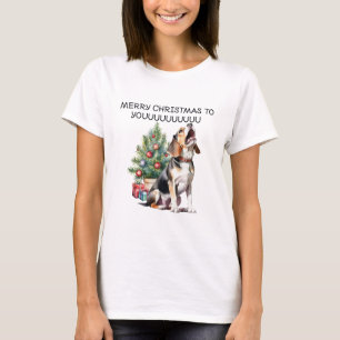 Camiseta Feliz Natal para você Beagle