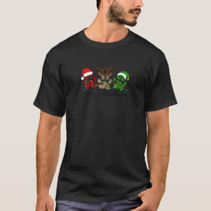 Camiseta Feliz Natal Patas de Cão Luzes de Buffalo Xadrez L