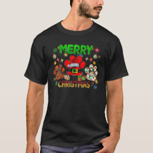 Camiseta Feliz Natal Patas de Cão Luzes de Buffalo Xadrez L