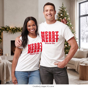 Camiseta Feliz Natal Personalizado Com Seu Próprio Texto