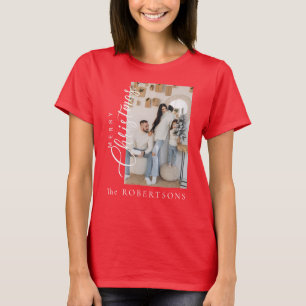 Camiseta "Feliz Natal" Personalizado Foto e Nome
