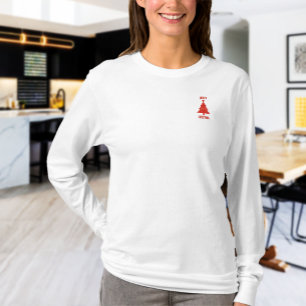 Camiseta Feliz Natal Personalizado T-Shirt da Xadrez Vermel
