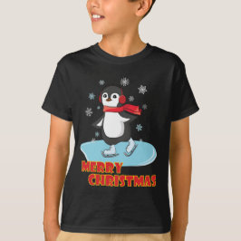Camiseta Feliz Natal - Pinguim de inverno bonito