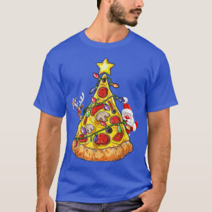Camiseta Feliz Natal Pizza Papais noeis Reindeer Xmas Lig