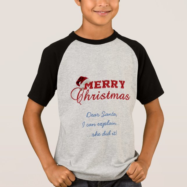 Camiseta Feliz Natal Poinsettia Wreath Monograma (Frente)